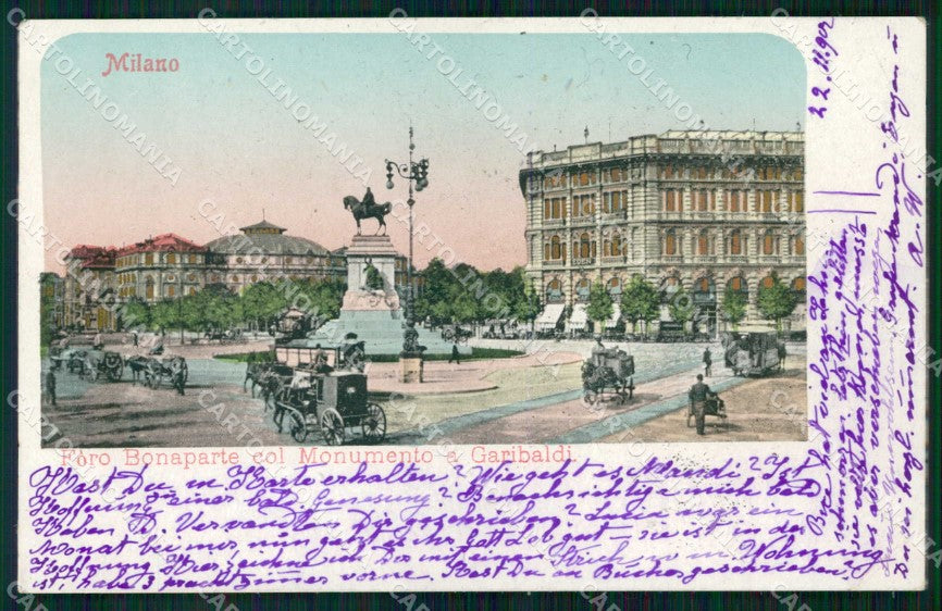 Milano Città Foro Bonaparte Monumento Giuseppe Garibaldi cartolina RT5335 – fronte