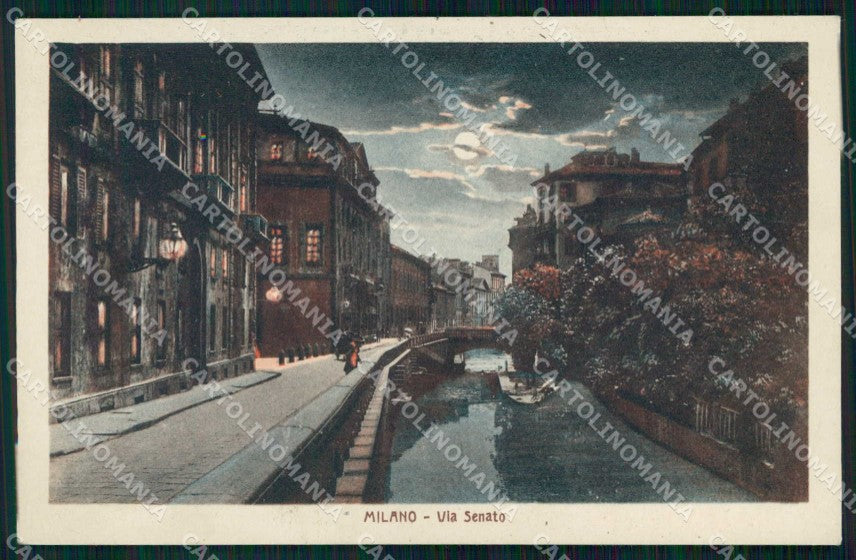 Milano Città Via Senato Naviglio Chiaro di Luna cartolina RT5336 – fronte