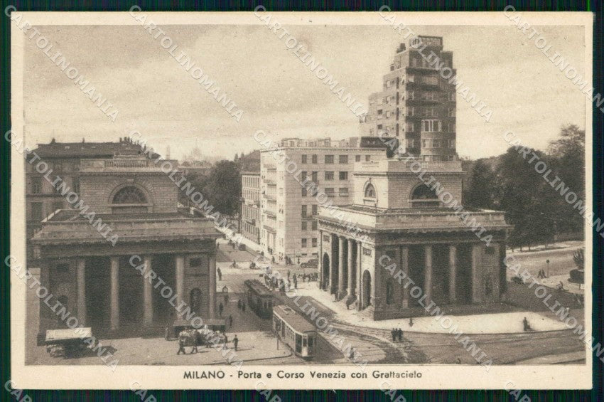 Milano Città Porta e Corso Venezia Tram Grattacielo cartolina RT5349 – fronte