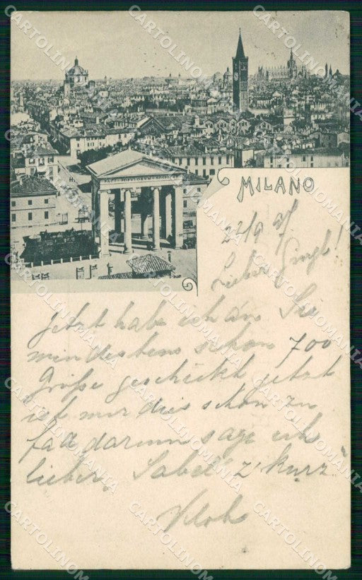 Milano Città Veduta Generale 1897 cartolina RT5366 – fronte