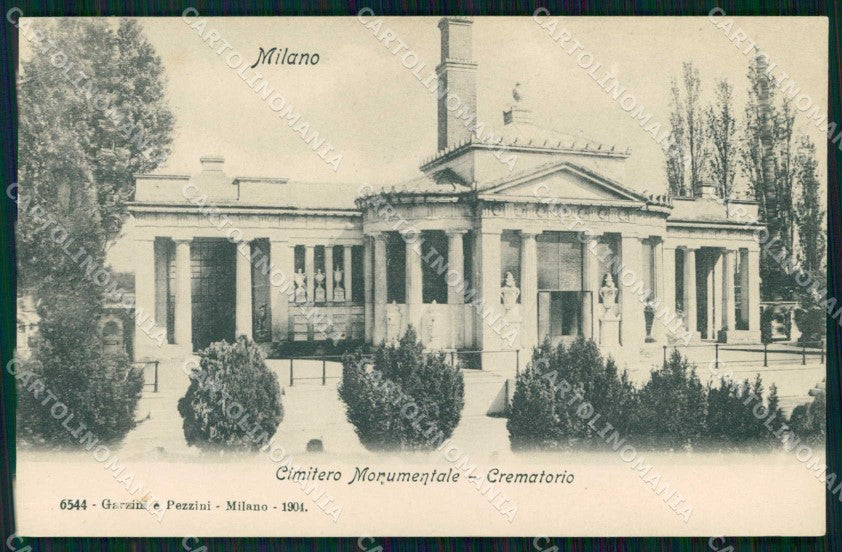 Milano Città Cimitero Monumentale Crematorio PIEGA cartolina RT5375 – fronte