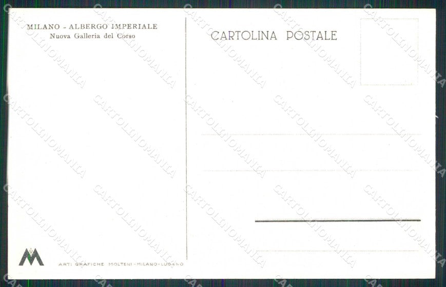 Milano Città Albergo Imperiale cartolina RT5382 – retro
