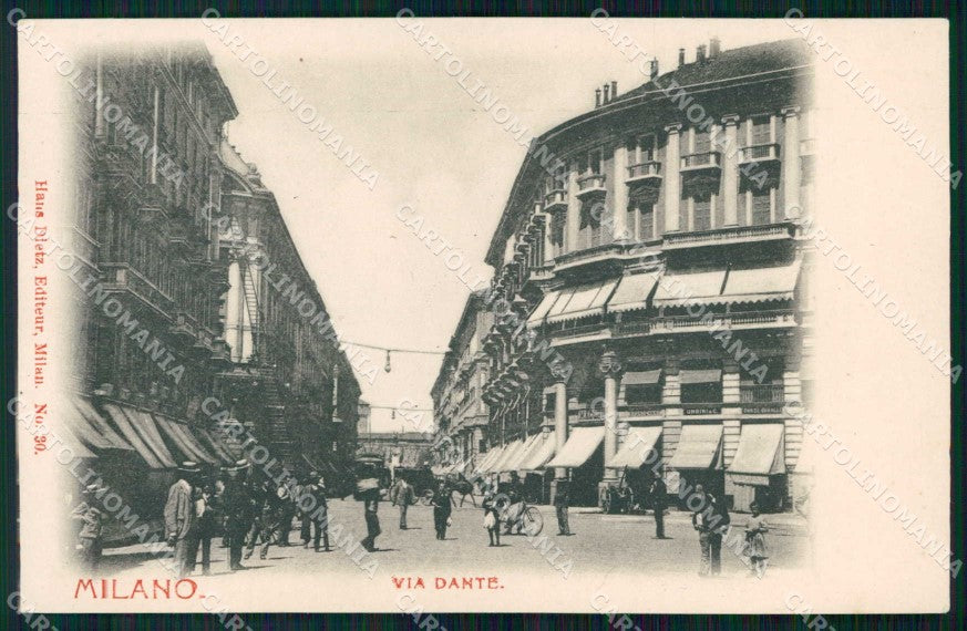 Milano Città Via Dante Tram cartolina RT5418 – fronte