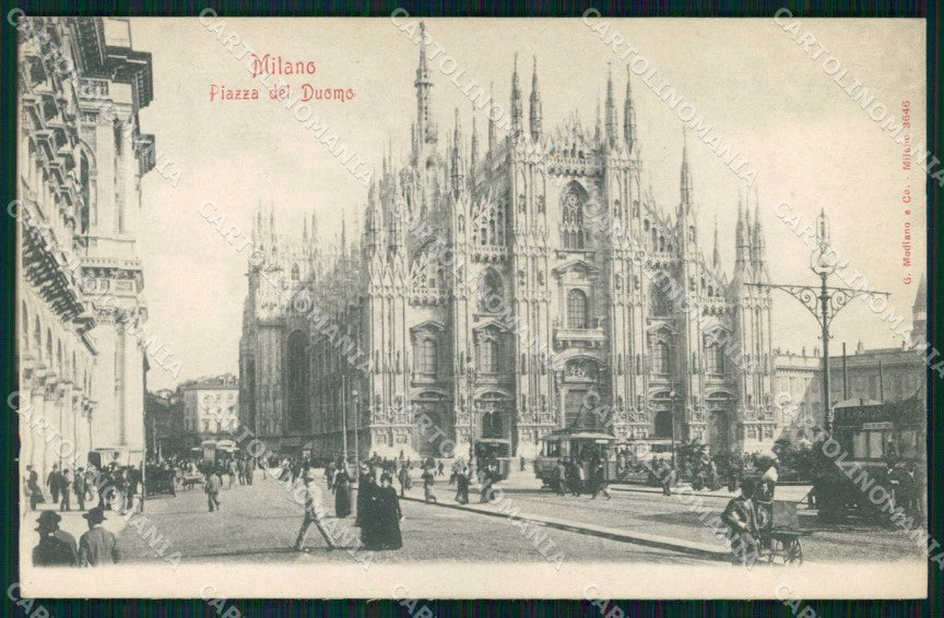 Milano Città Piazza del Duomo Tram Modiano 3646 cartolina RT5426 – fronte