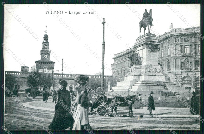 Milano Città Largo Cairoli Monumento a Garibaldi cartolina RT5427 – fronte