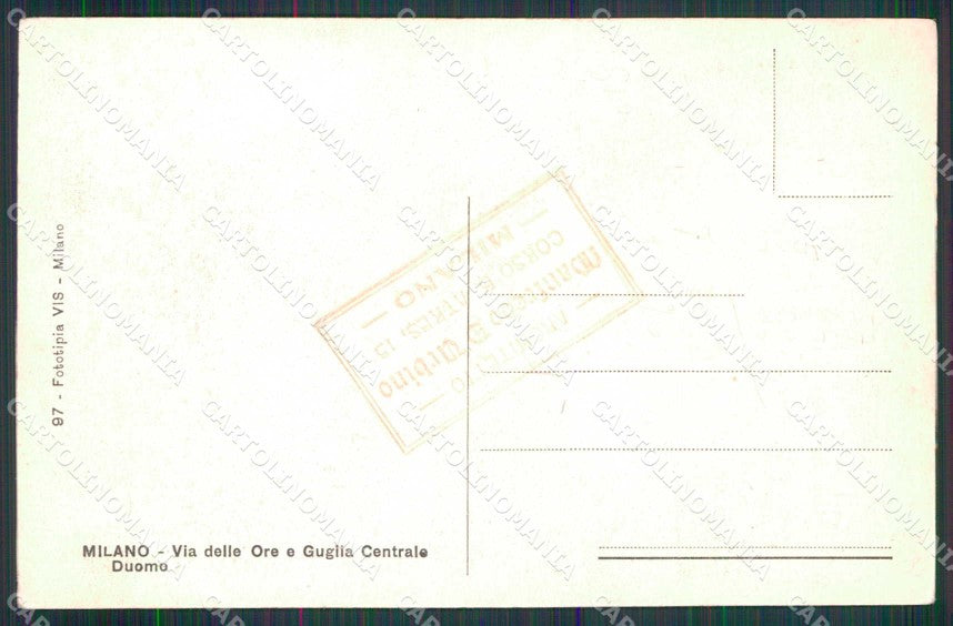Milano Città Via delle Ore Guglia Centrale Duomo cartolina RT5431 – retro