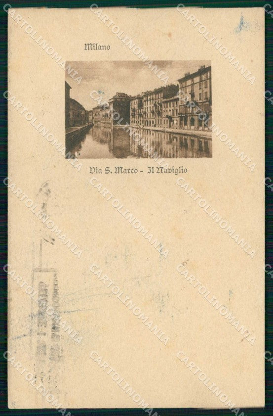 Milano Città Via San Marco Naviglio ABRASA cartolina RT5446 – fronte