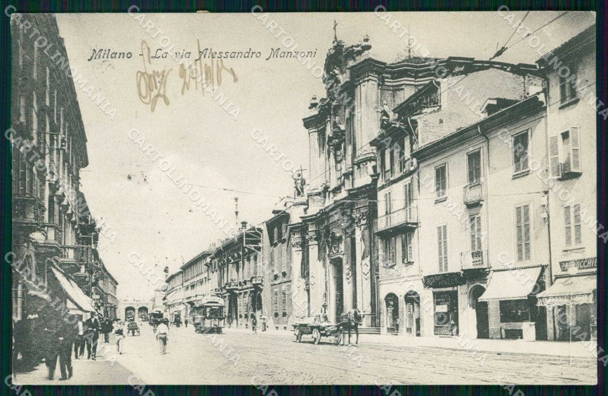 Milano Città Via Alessandro Manzoni Tram FORO Alterocca 775 cartolina RT5450 – fronte