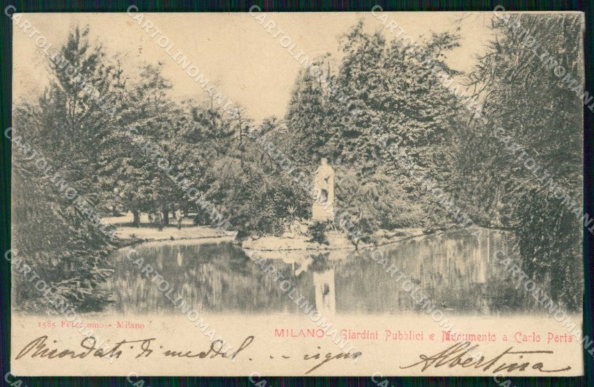 Milano Città Giardini Pubblici Monumento Porta Fotocromo 1585 cartolina RT5459 – fronte
