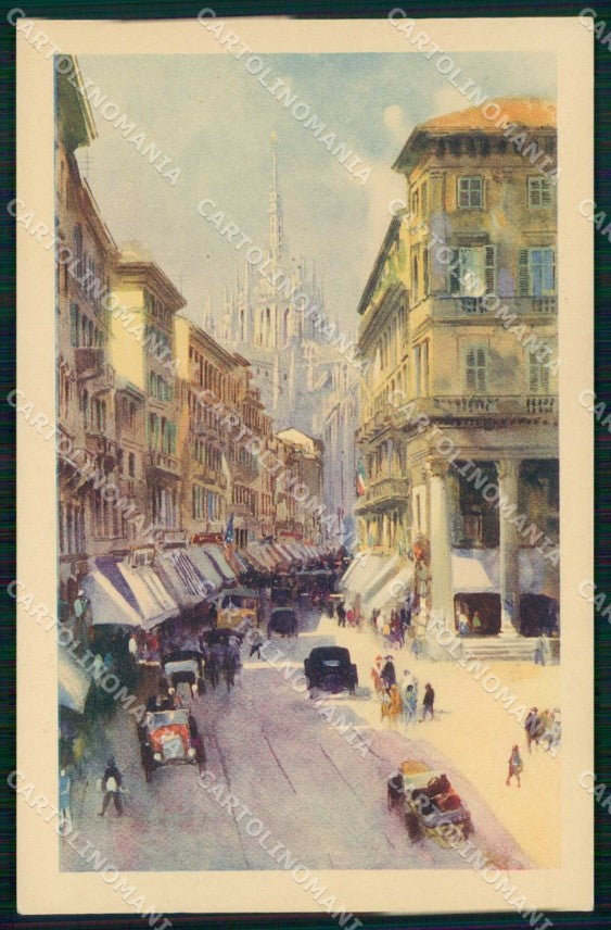 Milano Città Corso Vittorio Emanuele II Automobili cartolina RT5469 – fronte