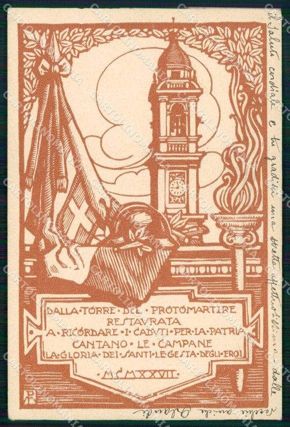 Milano Città Parrocchia Santo Stefano Restauri Onoranze Caduti cartolina RT5492 – fronte