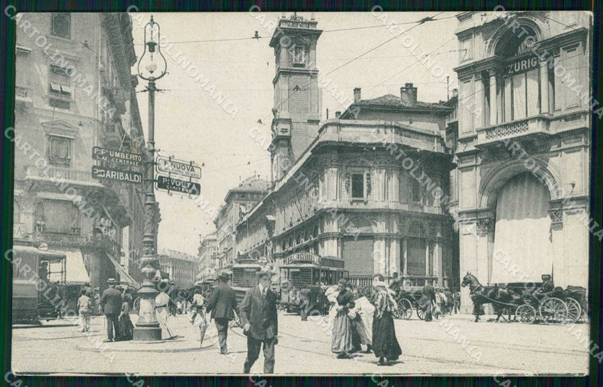 Milano Città Via Mercanti Tram cartolina RT5499 – fronte