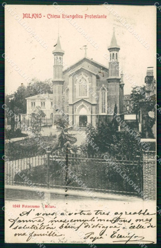 Milano Città Chiesa Evangelica Protestante Fotocromo 1042 cartolina RT5525 – fronte
