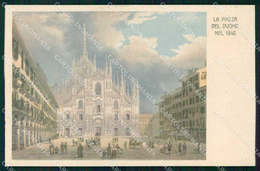 Milano Città Piazza del Duomo a Metà Ottocento cartolina RT5546 – fronte
