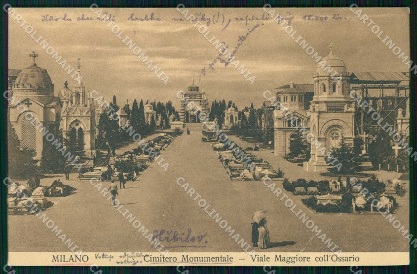 Milano Città Cimitero Monumentale Viale Maggiore Ossario cartolina RT5576 – fronte