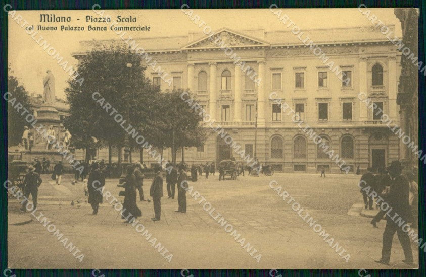 Milano Città Piazza Scala Palazzo Banca Commerciale Foto cartolina RT5589 – fronte