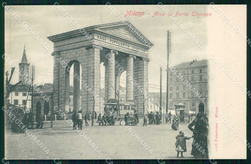 Milano Città Arco di Porta Ticinese Tram Fotocromo 1076 cartolina RT5591 – fronte