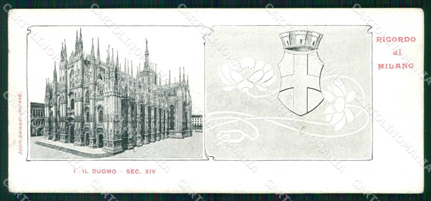 Milano Città Ricordo di Duomo Secolo XIV mini cartolina RT5592 – fronte