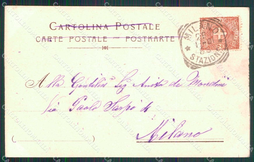 Milano Città Via Alessandro Manzoni Tram Fotocromo 1180 cartolina RT5594 – retro