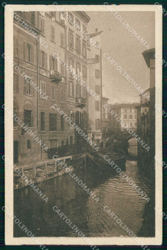 Milano Città Lungo il Naviglio Barca cartolina RT5614 – fronte
