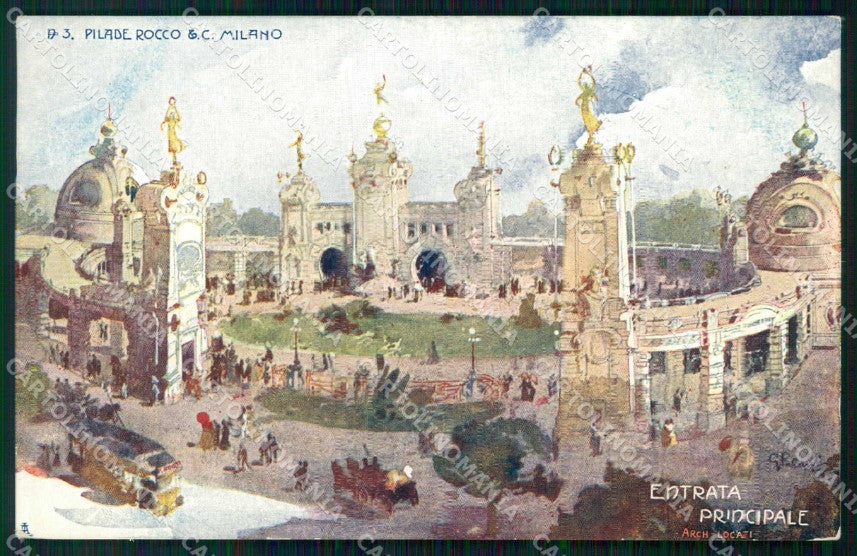 Milano Città Esposizione Primi Novecento Entrata Palanti cartolina RT5640 – fronte