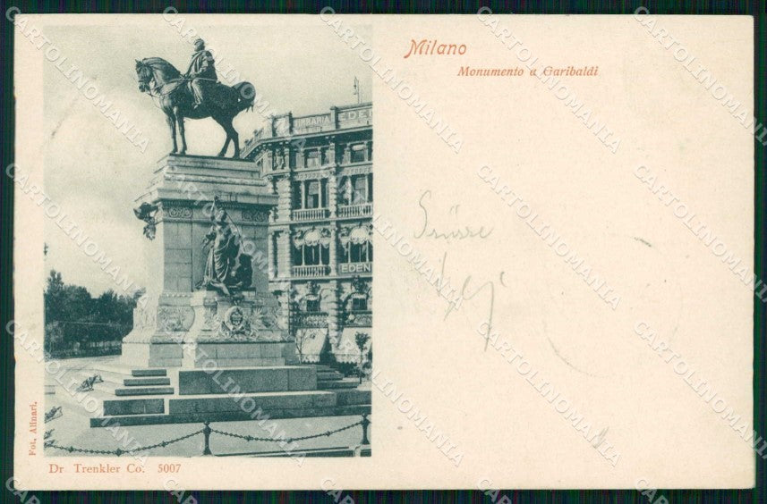 Milano Città Monumento a Garibaldi Trenkler 5007 Alinari cartolina RT5650 – fronte