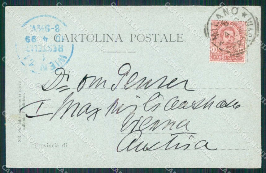 Milano Città Piazza Cavour Chiaro di Luna cartolina RT5656 – retro