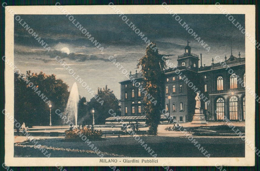 Milano Città Giardini Pubblici Chiaro di Luna cartolina RT5661 – fronte