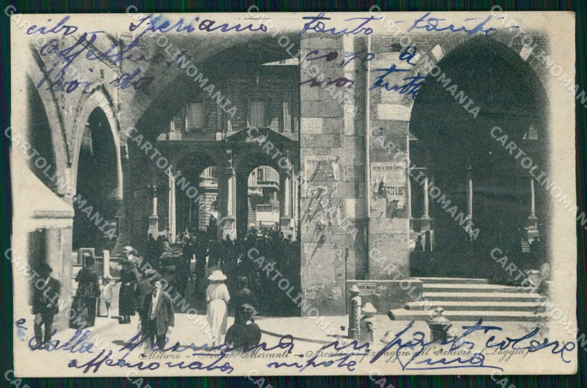 Milano Città Piazza dei Mercanti SCOLLATA cartolina RT5667 – fronte