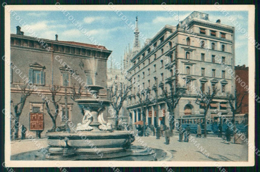 Milano Città Piazza Fontana Tram cartolina RT5672 – fronte
