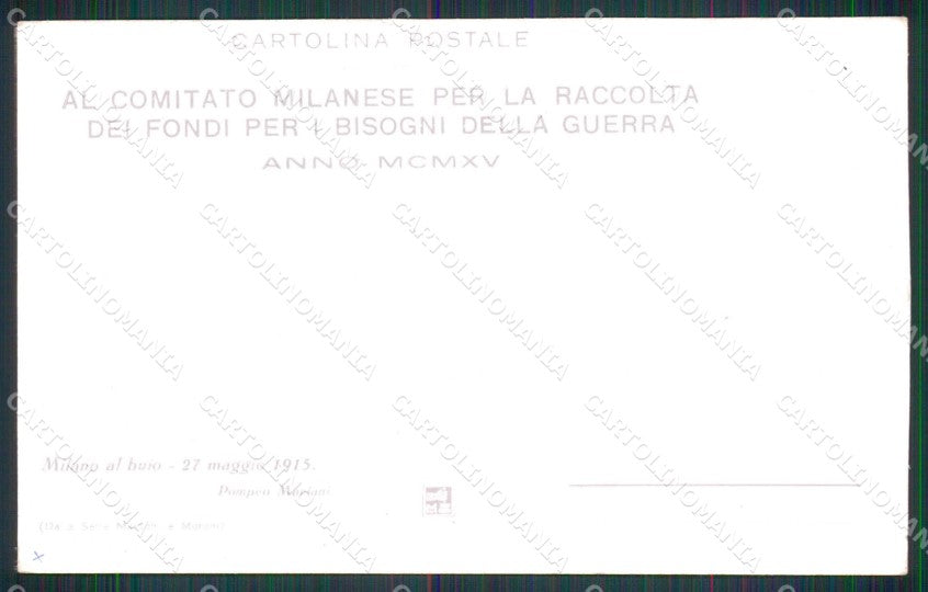 Milano Città Al Buio WWI Mariani cartolina RT5676 – retro