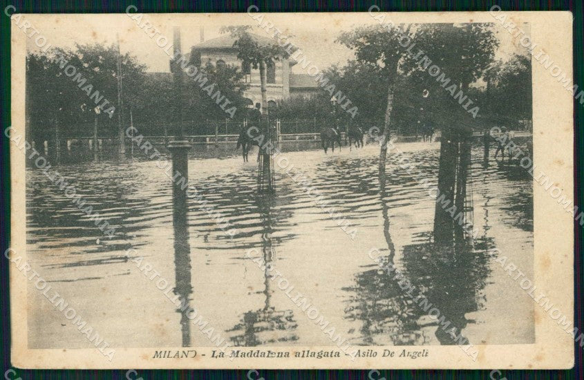 Milano Città Maddalena Allagata Asilo De Angeli MACCHIE cartolina RT5702 – fronte