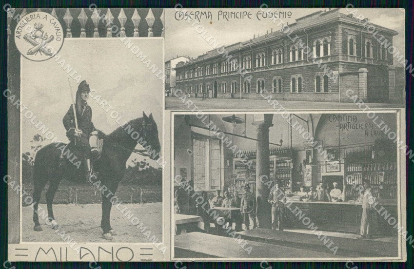 Milano Città Caserma Principe Eugenio Artiglieria a Cavallo cartolina RT5704 – fronte