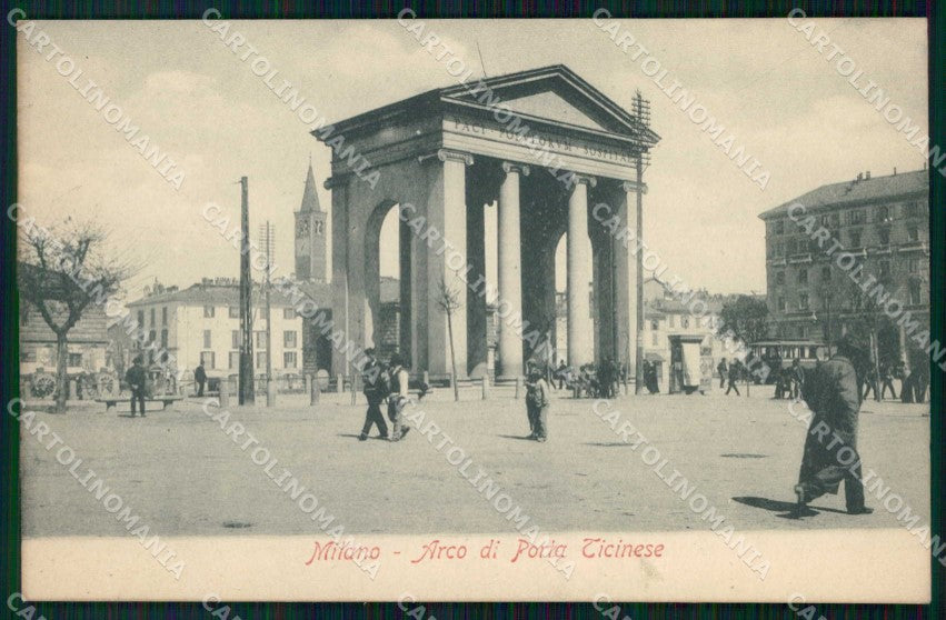 Milano Città Arco di Porta Ticinese Tram cartolina RT5708 – fronte