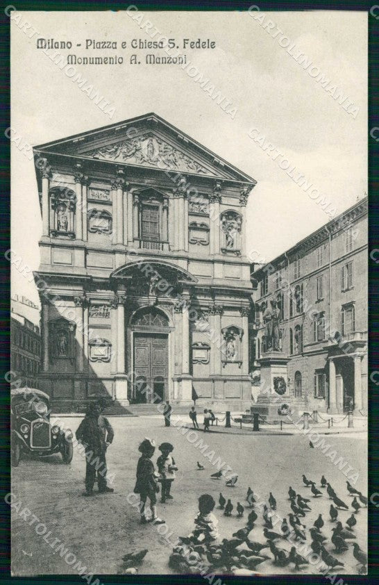 Milano Città Chiesa San Fedele Monum a Manzoni Alterocca 81851 cartolina RT5715 – fronte