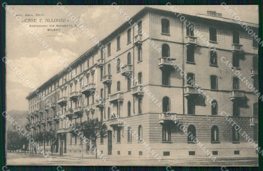 Milano Città Case Alloggi via Bronzetti cartolina RT5719 – fronte