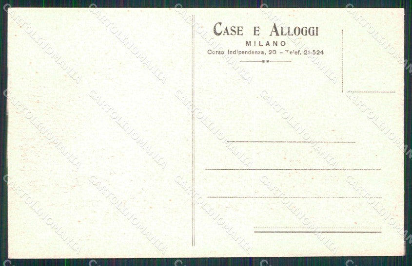 Milano Città Case Alloggi via Bronzetti cartolina RT5719 – retro