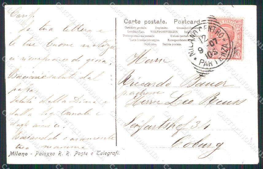 Milano Città Palazzo delle Poste Telegrafi cartolina RT5721 – retro