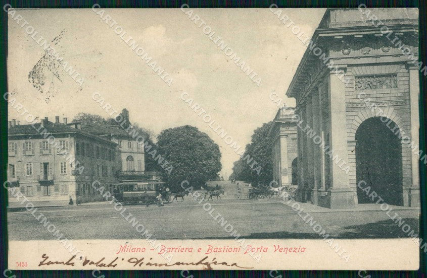 Milano Città Barriera Bastioni Porta Venezia Tram cartolina RT5723 – fronte