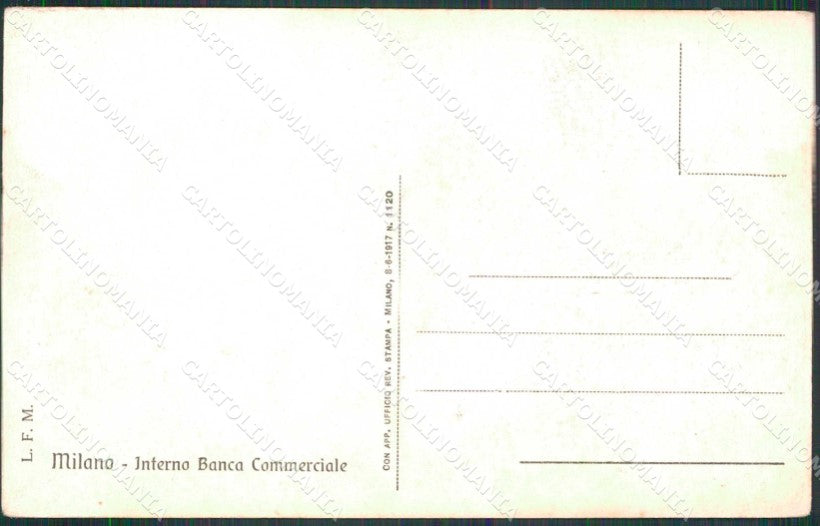 Milano Città Interno Banca Commerciale cartolina RT5740 – retro