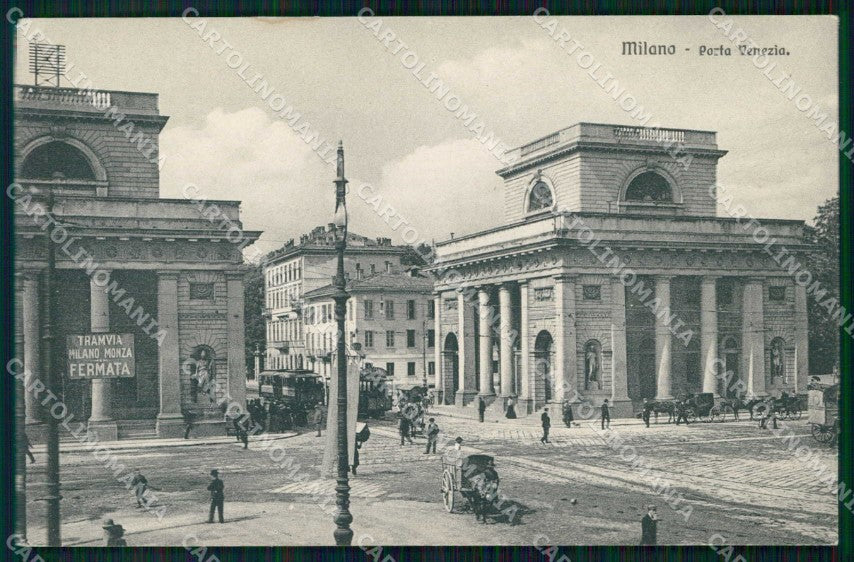 Milano Città Porta Venezia Tram con Fermata Brunner 3324 cartolina RT5741 – fronte