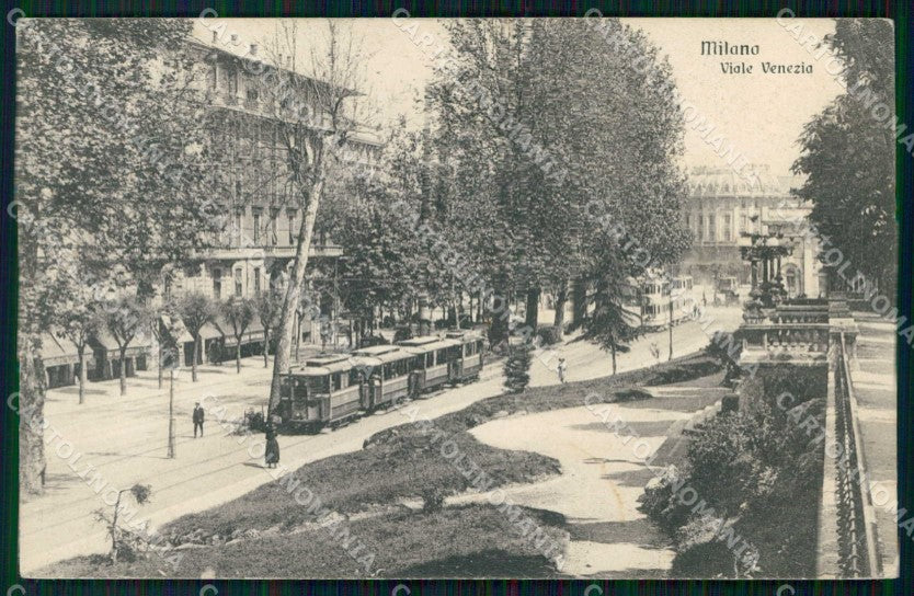 Milano Città Viale Venezia Tram Doppio cartolina RT5758 – fronte