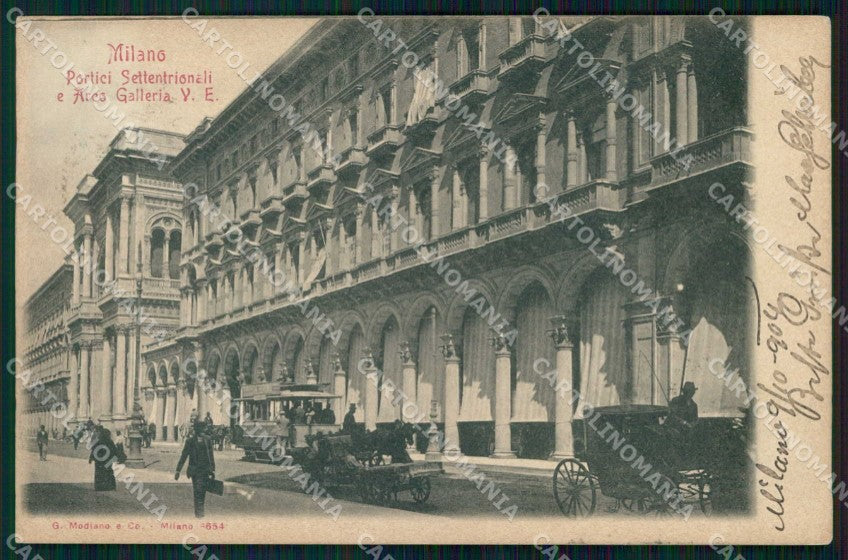 Milano Città Arco Galleria Vittorio Emanuele Tram Modiano 6654 cartolina RT5766 – fronte