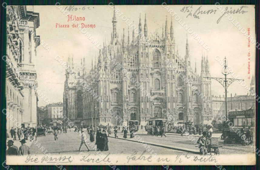 Milano Città Piazza del Duomo Tram Modiano 3646 Foto cartolina RT5767 – fronte