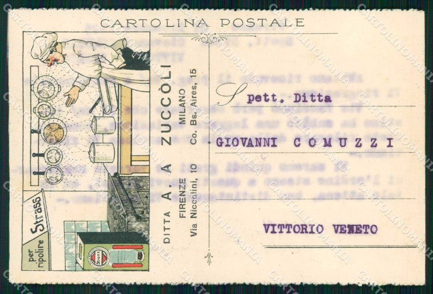 Milano Città Ditta Ripulitura Strass Commerciale cartolina RT5813 – fronte