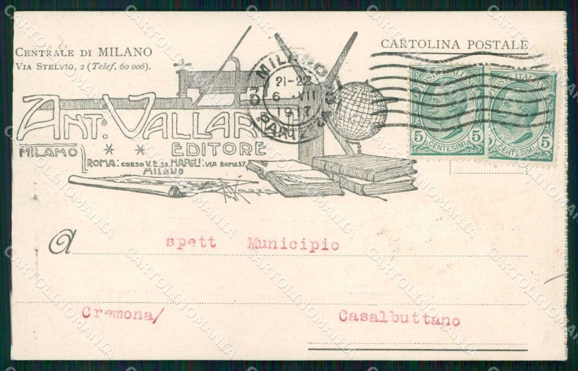 Milano Città Antonio Vallardi Editore Commerciale FORI cartolina RT5816 – fronte