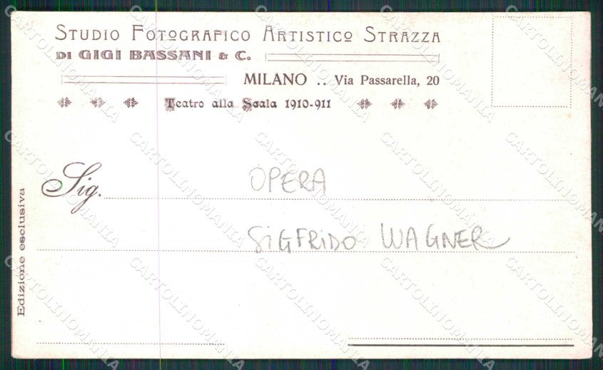 Milano Città Opera Sigfrido Wagner Pittore della Scala Foto cartolina RT5819 – retro