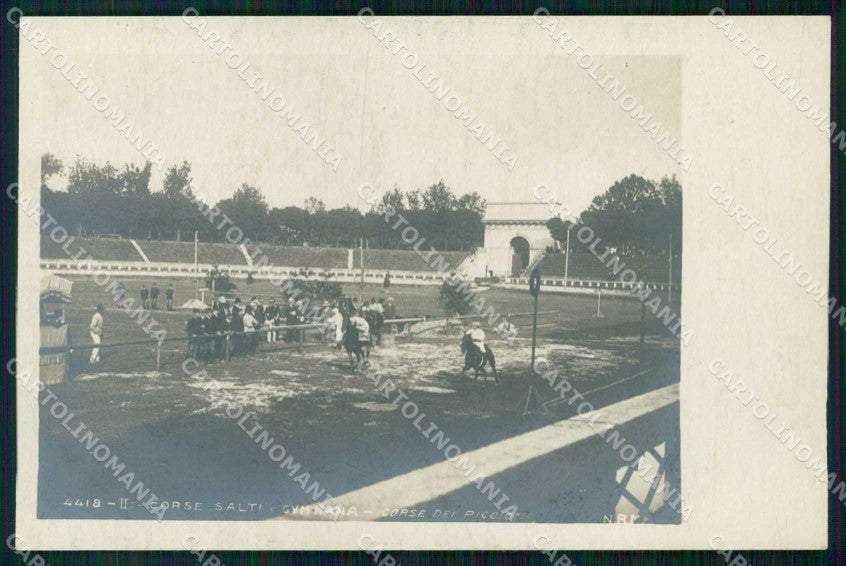 Milano Città Arena Ippica Cavalli Corse Salti Gymkana Foto cartolina RT5830 – fronte