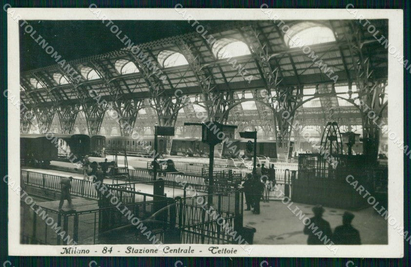 Milano Città Stazione Centrale Tettoie Treno Foto cartolina RT5850 – fronte