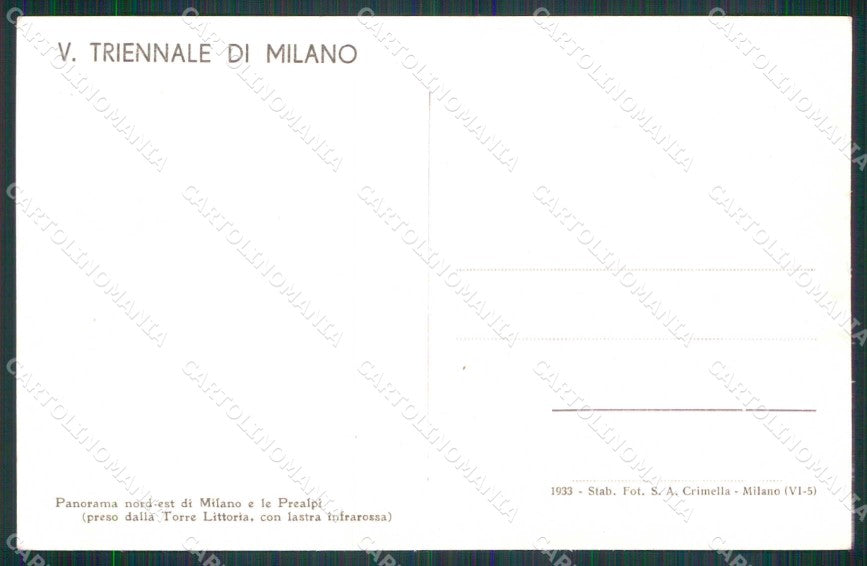 Milano Città Veduta dalla Torre Littoria Lastra Infrarossa Foto cartolina RT5865 – retro